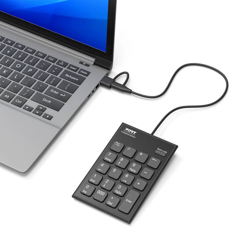 Port - Wired USB-C & USB-A Numeric Keypad