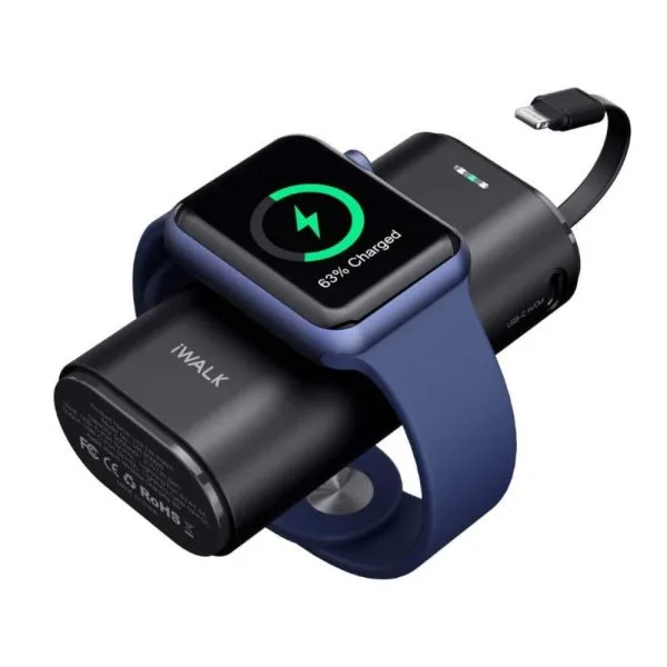 iWalk LinkPod W 9000mAh Apple Lightning Type + Wireless Power Bank - Black