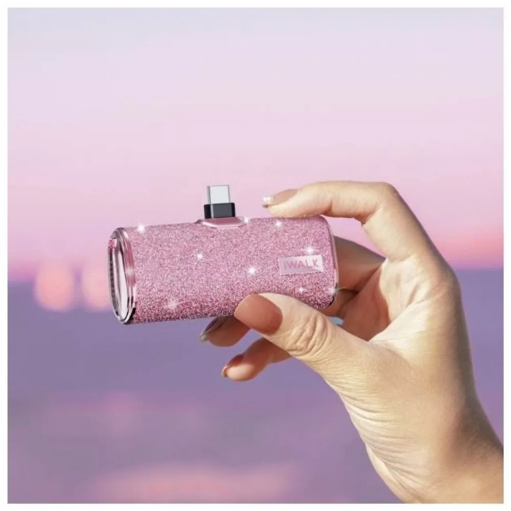 iWALK Small Portable Power Bank 4500mAh Power Bank, C-Type - Diamond-Pink - Image 3