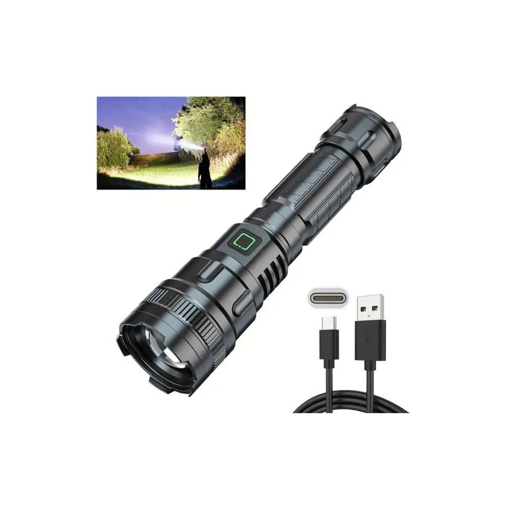 Sky Powerful 5000LM LED Waterproof Flashlight Torch - Black - Image 1