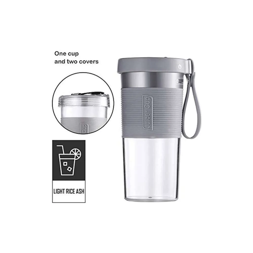 Juicer USB Rechargeable Cordless Mini 320ml Portable Juicer Cup - Gray - Image 1