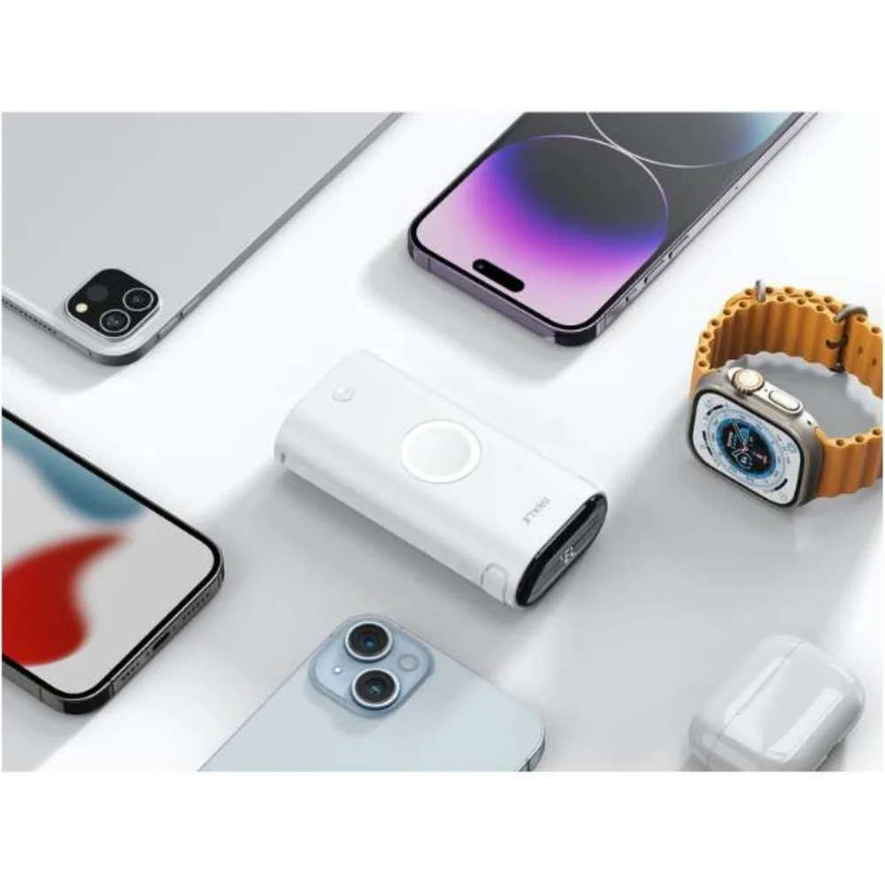 iWalk LinkPod W2 10000mAh, Lightning+Type C With Wireless Apple Watch Power Bank - White - Image 2