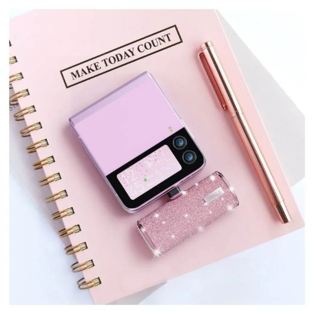 iWALK Small Portable Power Bank 4500mAh Power Bank, C-Type - Diamond-Pink - Image 4