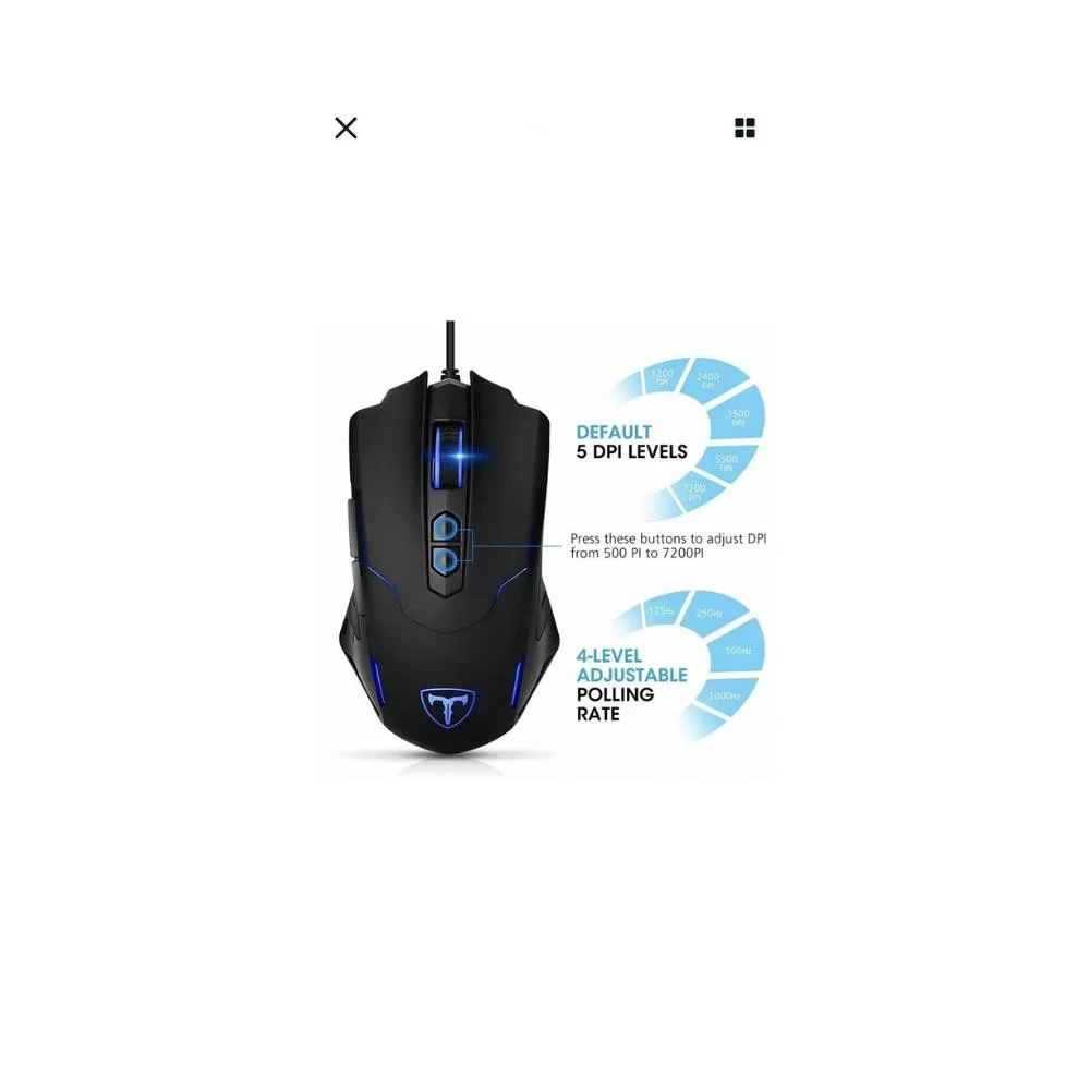 Generic T7 RGB Backlight Professional Lightweight Wired Gaming Mouse - Black - Image 4