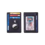 Sky Slim Minimalist AirTag Premium Leather Wallet -Black - Image 3