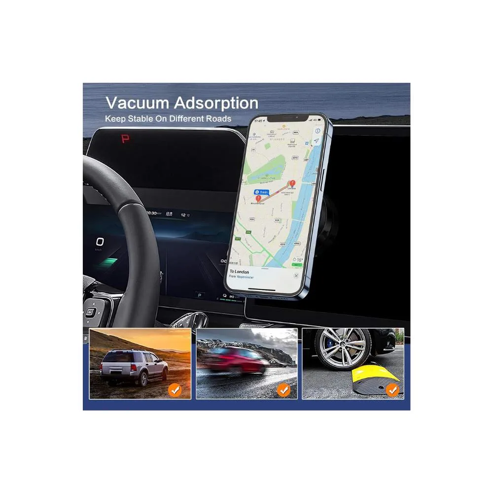 Jkoailiwi Vacuum Magnetic Suction Phone Holder - Silver - Image 7