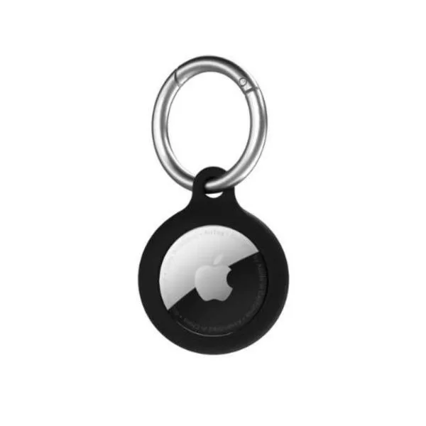 Next One Silicone Airtag Secure Key Clip - Black