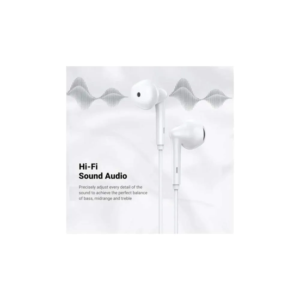 Ugreen Wired Earphones with 3.5m Plug - White - Image 2