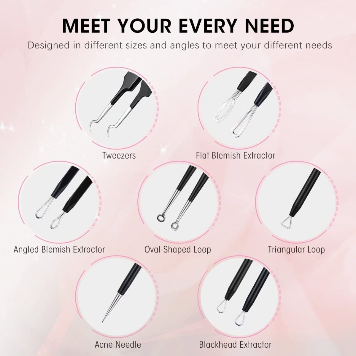 ELLESYE Blackhead Remover 6 PCS Pimple Popper Tool - Image 2
