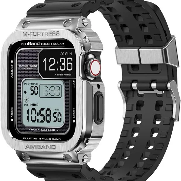 Amband Moving Fortress Classic Series For Apple Watch 45Mm - Silver