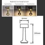 Touch Sensor Bar Table Lamp Rechargeable Table Lamp - Gold - Image 4