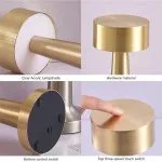 Touch Sensor Bar Table Lamp Rechargeable Table Lamp - Gold - Image 7