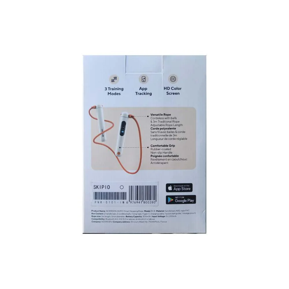 Noerden Smart Skippo Rope-Smart Jump Rope Smart With App Electric Digital Counter Cordless Jump Rope Smart - White - Image 10