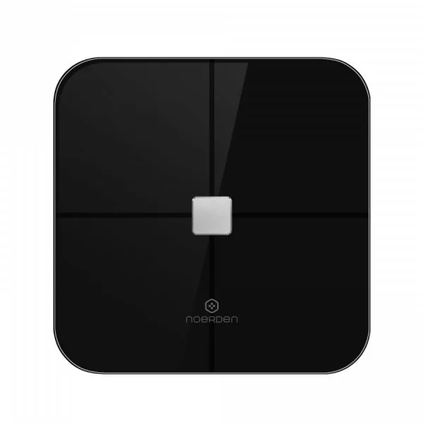 NOERDEN SENSORI - Black - Smart Body Scale - Wi-Fi or Bluetooth, Heart Rate, LED Display, Tempered Glass, BIA Advanced Technology