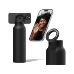 Sky Water Bottle With Phone Holder 720ML - Black