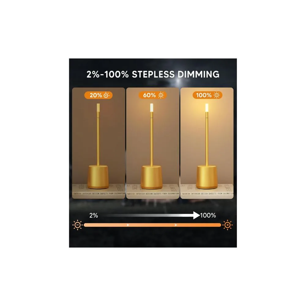 Sky Touch Sensor Bar Table Lamp Rechargeable - Gold - Image 6