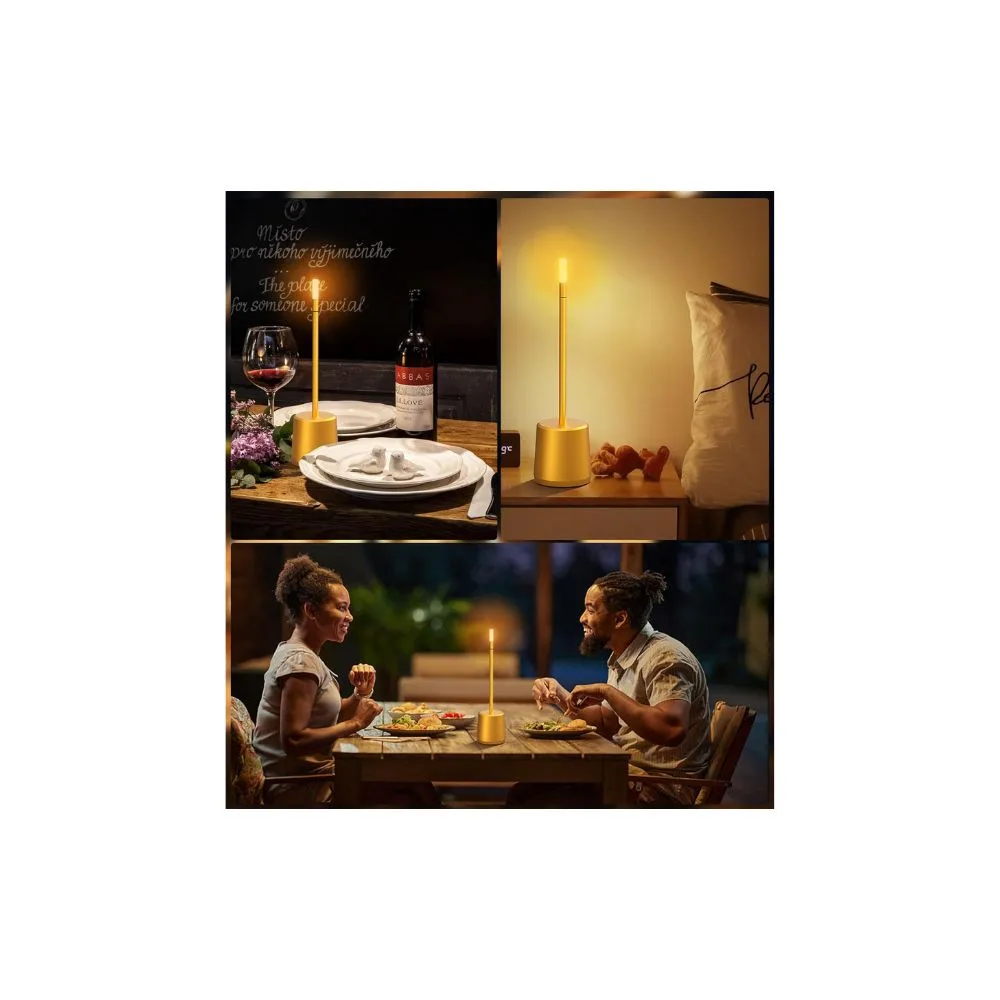 Sky Touch Sensor Bar Table Lamp Rechargeable - Gold - Image 5