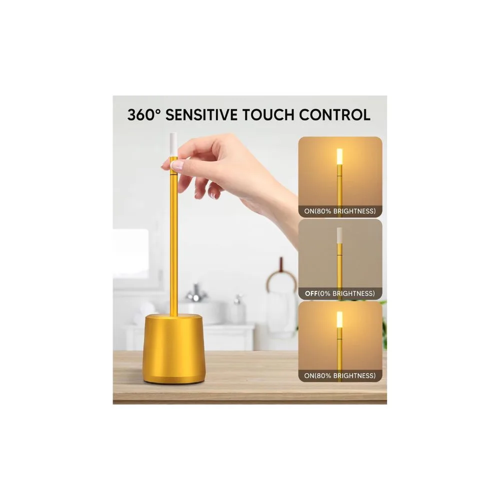Sky Touch Sensor Bar Table Lamp Rechargeable - Gold - Image 4