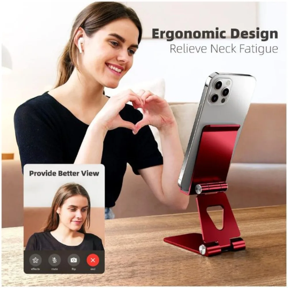 Sky Foldable Desk Phone Stand - Red - Image 3