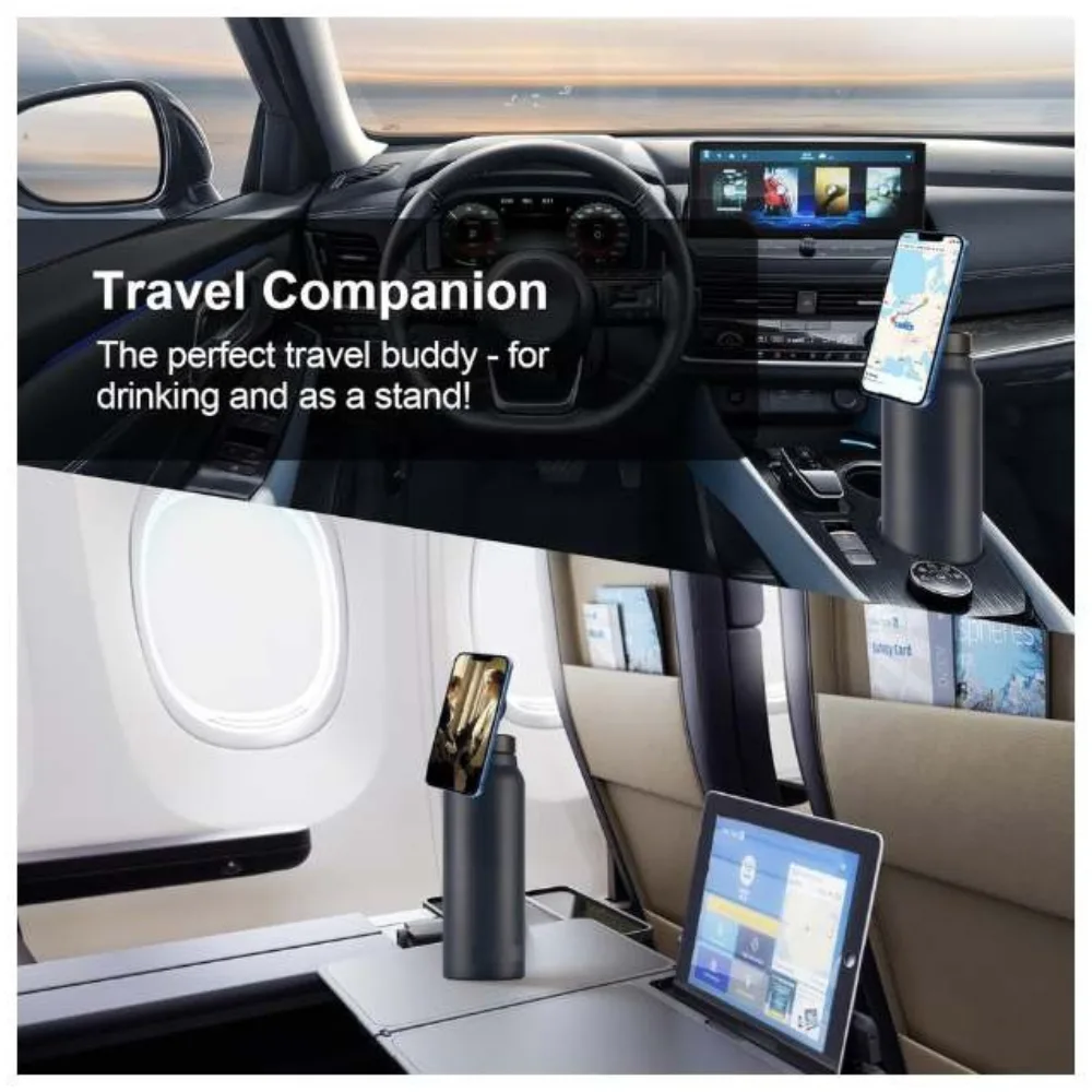 Sky Water Bottle With Phone Holder 720ML - Black - Image 7