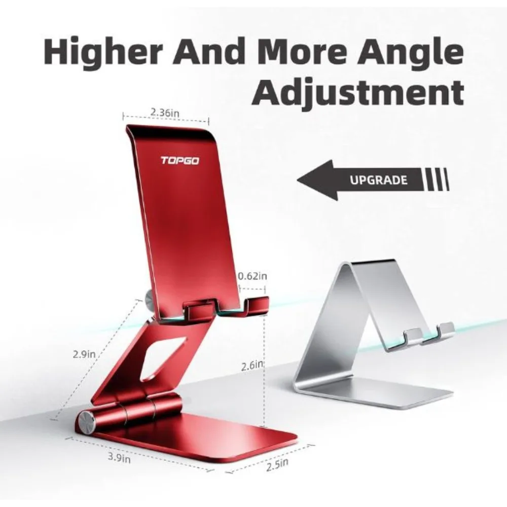 Sky Foldable Desk Phone Stand - Red - Image 2