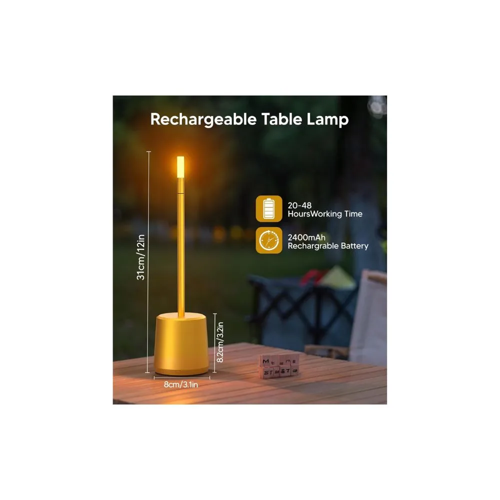 Sky Touch Sensor Bar Table Lamp Rechargeable - Gold - Image 8