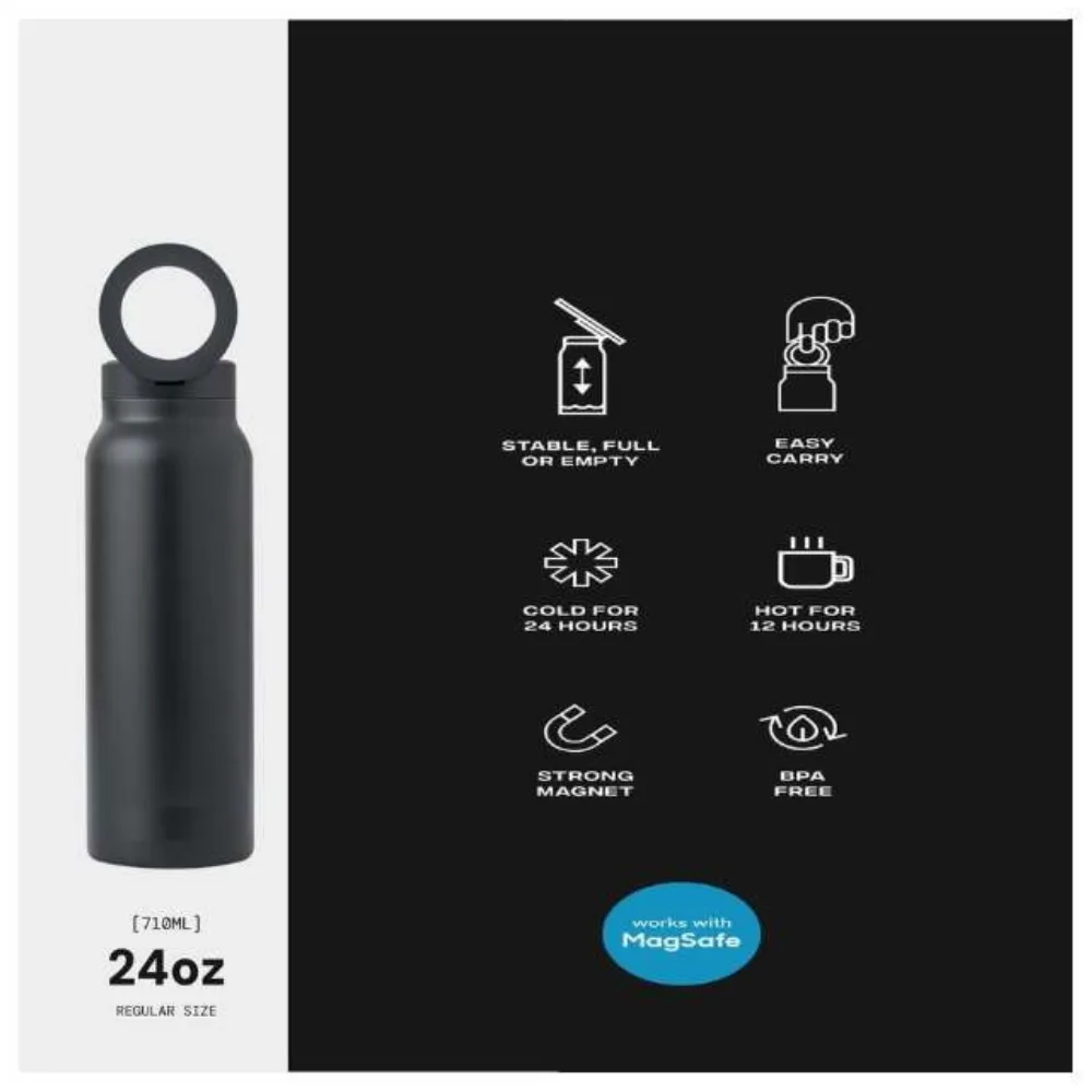 Sky Water Bottle With Phone Holder 720ML - Black - Image 8