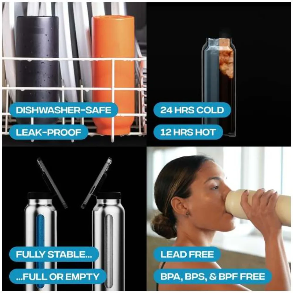 Sky Water Bottle With Phone Holder 720ML - Black - Image 10