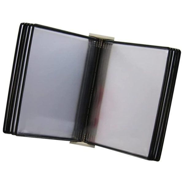 Sky Wall Mount Reference Organizer - Catalog Display Rack, 10 Double-Sided Panels - Black