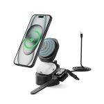 iWALK StandMe Power | MagSafe-Compatible,15W Foldable Flip 3-in-1 Wireless Charging Stand Charger - Black - Image 3