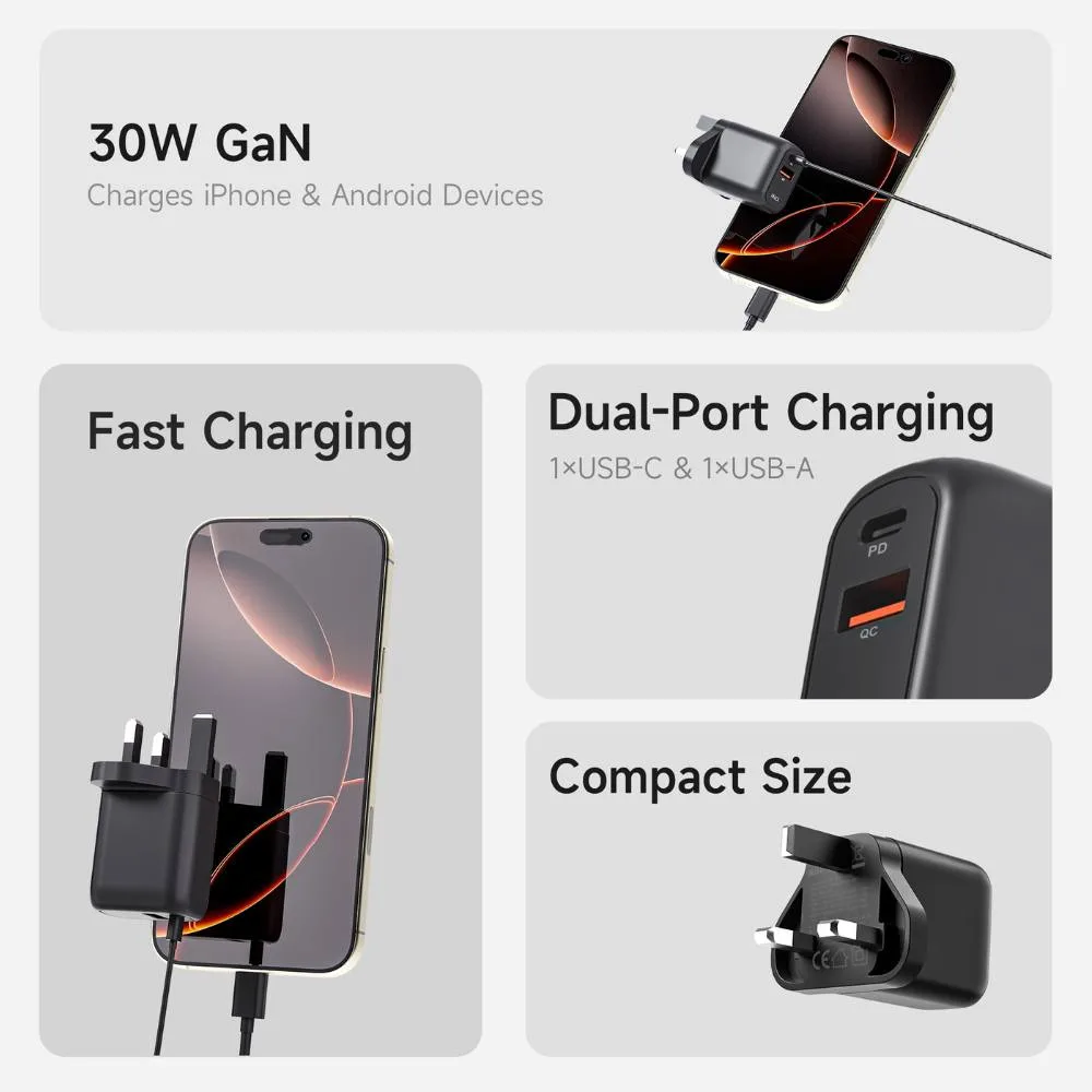 iWalk Leopard GAN 30W- 1AC, 35W Fast Charger - Black - Image 9