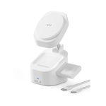 iWALK StandMe Power | MagSafe-Compatible,15W Foldable Flip 3-in-1 Wireless Charging Stand Charger - White