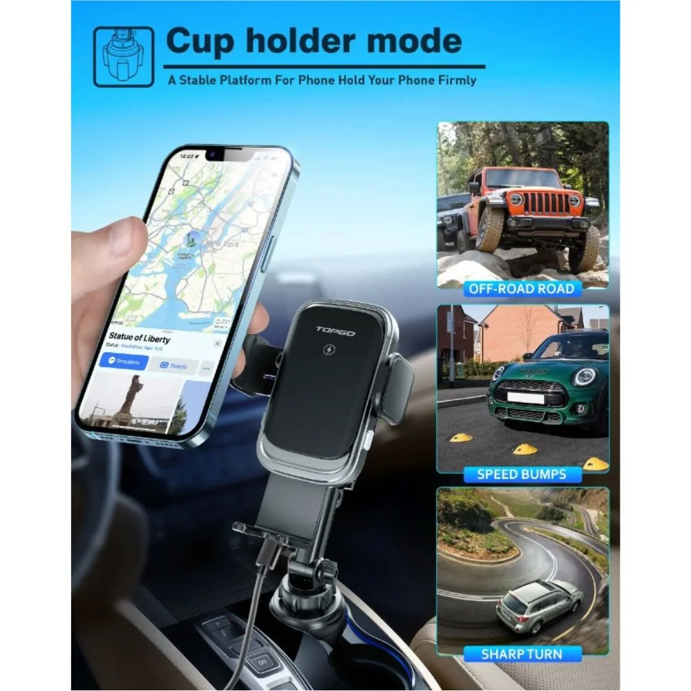 TOPGO Car Charger Wireless Charger - Black - Image 6
