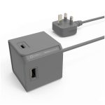 Power Cube USB Cube Extended PD GaN 65W UK  GREY 1.5M