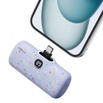 IWalk LinkPod P - Pattern 4800mAh, LCD Display, Fast Charger Function Type C Power Bank - Purple(Ribbon)