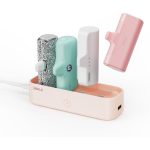 iWALK Charger Station For Portable Charger 4500mAh, 4800mAh, 5000mAh Power Bank - Pink