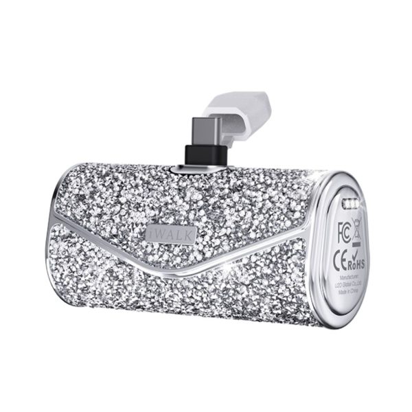 iWalk LinkPod 5000S Capacity: 5000mAh(3.6V / 18Wh) Power Bank With Type C - Diamond Silver