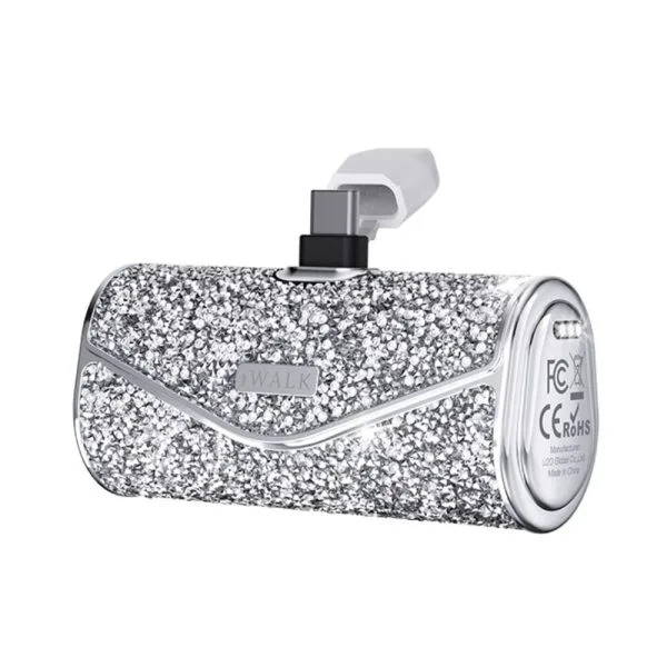 iWalk LinkPod 5000S Capacity: 5000mAh(3.6V / 18Wh) Power Bank With Type C - Diamond Silver