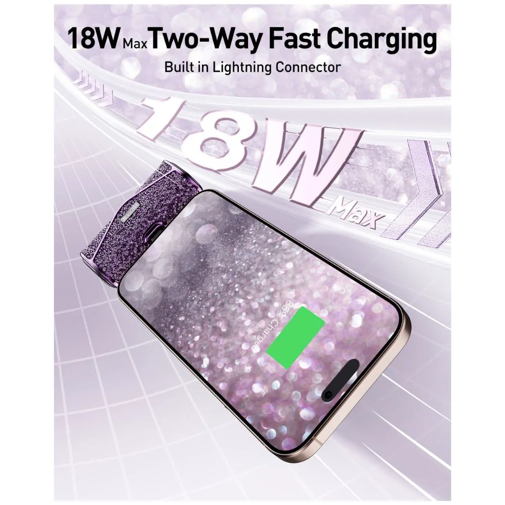 iWalk LinkPod 5000S Capacity: 5000mAh(3.6V / 18Wh) Power Bank With Lightining - Diamond Purple - Image 4