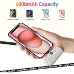 IWalk LinkPod P- Pattern 4800mAh, LCD Display, Fast Charger Function Type C Power Bank - White(Candy) - Image 3