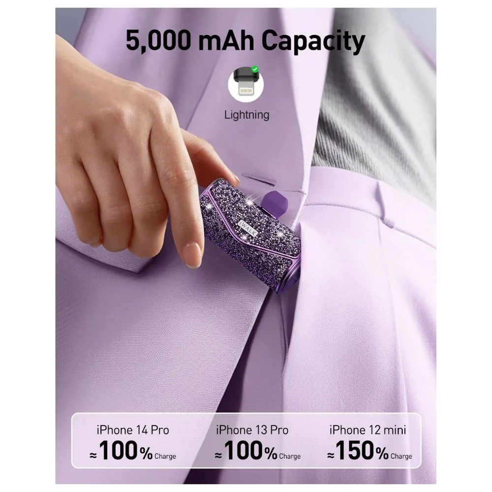 iWalk LinkPod 5000S Capacity: 5000mAh(3.6V / 18Wh) Power Bank With Lightining - Diamond Purple - Image 6